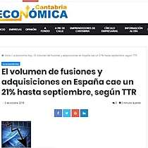 El volumen de fusiones y adquisiciones en Espaa cae un 21% hasta septiembre, segn TTR